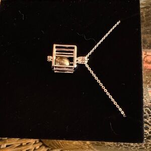Elegant Silver Cage Pendant Necklace. It was a gift, never worn